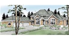Luxury Homeplans DDI97-215 color front elevation.