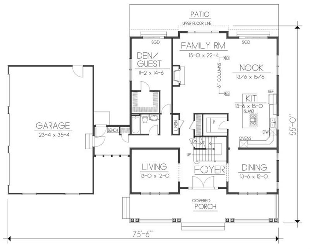 House Plan DDI 106-222 Main Floor Plan