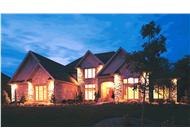 This image shows the front elevation for these European homeplans.