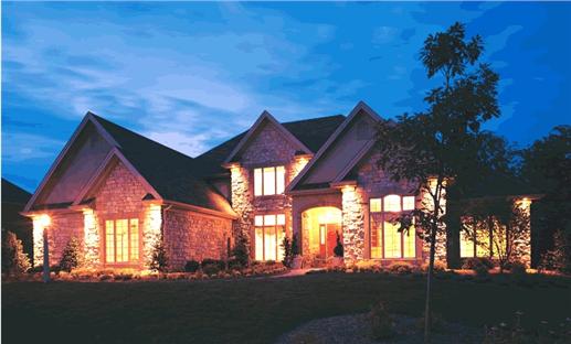 This image shows the front elevation for these European homeplans.