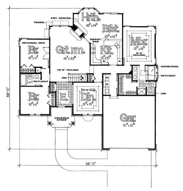 120-1156 house plan first floor