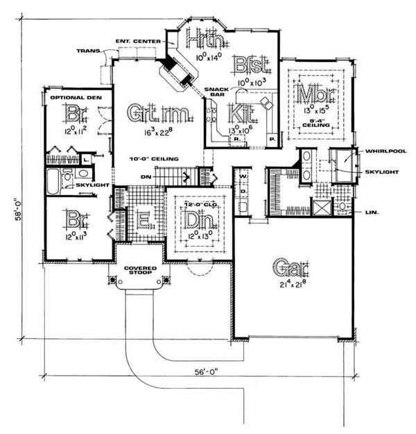 120-1156 house plan first floor