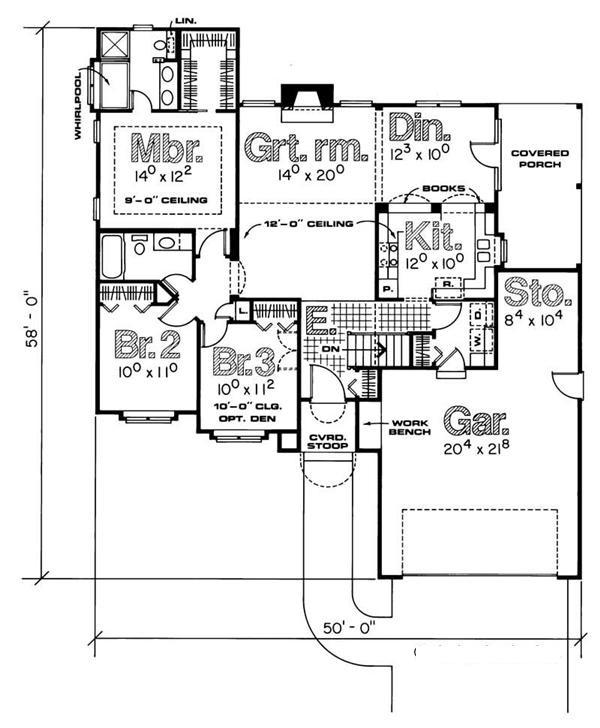 120-1544 house plan main level
