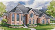 This image shows the front elevation of these European House Plans, French Plans, 1-1/2 Story House Plans,Home Plans.