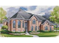 This image shows the front elevation of these European House Plans, French Plans, 1-1/2 Story House Plans,Home Plans.
