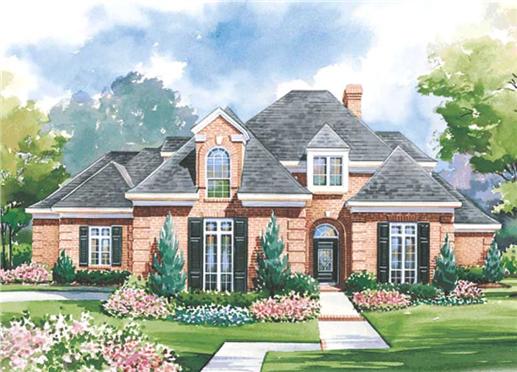 European Home Plans color elevation.