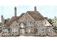 This image shows the front elevation of these Luxury House Plans, European House Plans, Traditional House Plans, 1-1/2 Story House plans.