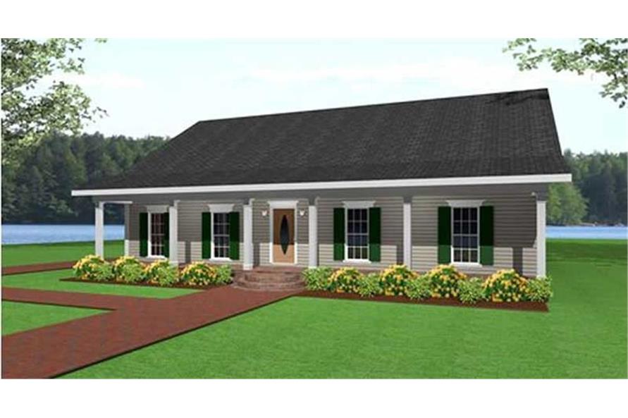Country House Plans - Ranch Home Design with 1500 Sq Ft #123-1000