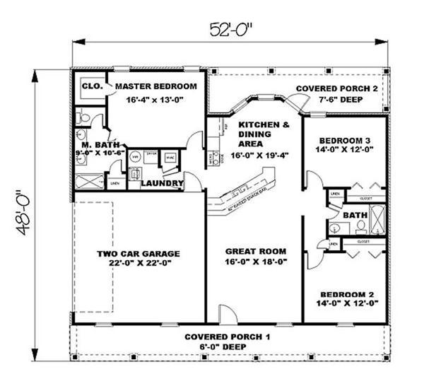 House Plan DP-1498 Main Floor Plan