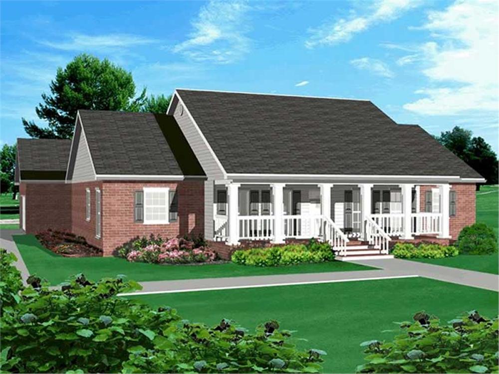 Home Plan Rendering for country house plans # DH 2214