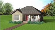 This image shows the front elevation of these country house plans.