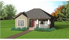 This image shows the front elevation of these country house plans.