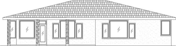 125-1048 house plan rear elevation
