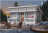 This is a very detailed rendering of these Small House Plans Vacation Home.