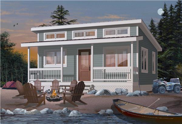 This is a very detailed rendering of these Small House Plans Vacation Home.