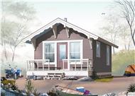 This is a computer rendering of these Vacation Home Small House Plans.