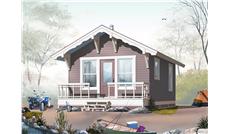 This is a computer rendering of these Vacation Home Small House Plans.