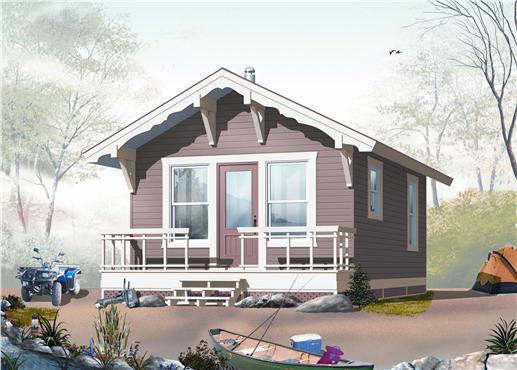 This is a computer rendering of these Vacation Home Small House Plans.
