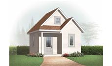 This is a 3D computerized elevation of these Small House Plans.