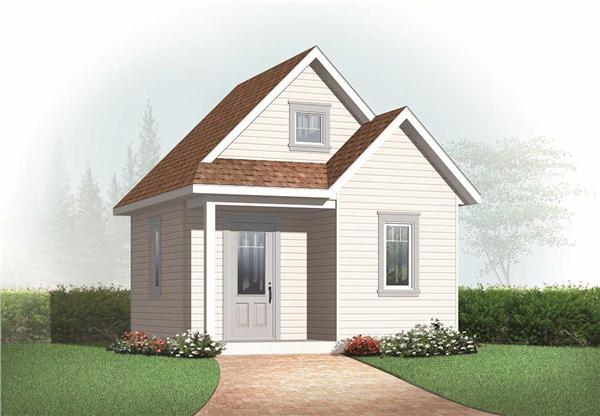This is a 3D computerized elevation of these Small House Plans.