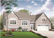 This is the front elevation for these split-level home plans.