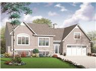 This is the front elevation for these split-level home plans.