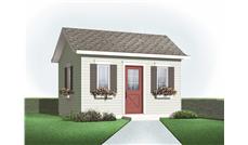 This is a colored rendering of these small house plans.