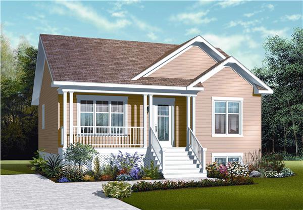 This is the front elevation of these Small House Plans.