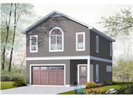 This is the front elevation for these Garage Plans.