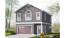 This is the front elevation for these Garage Plans.