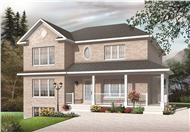 This image shows the front elevation of these Multi-Unit Houseplans.