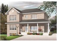 This image shows the front elevation of these Multi-Unit Houseplans.