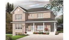 This image shows the front elevation of these Multi-Unit Houseplans.