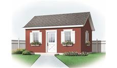 This is the front elevation for these Small House Plans.