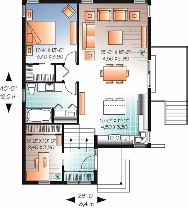 Home Plan DD-3318 First Floor