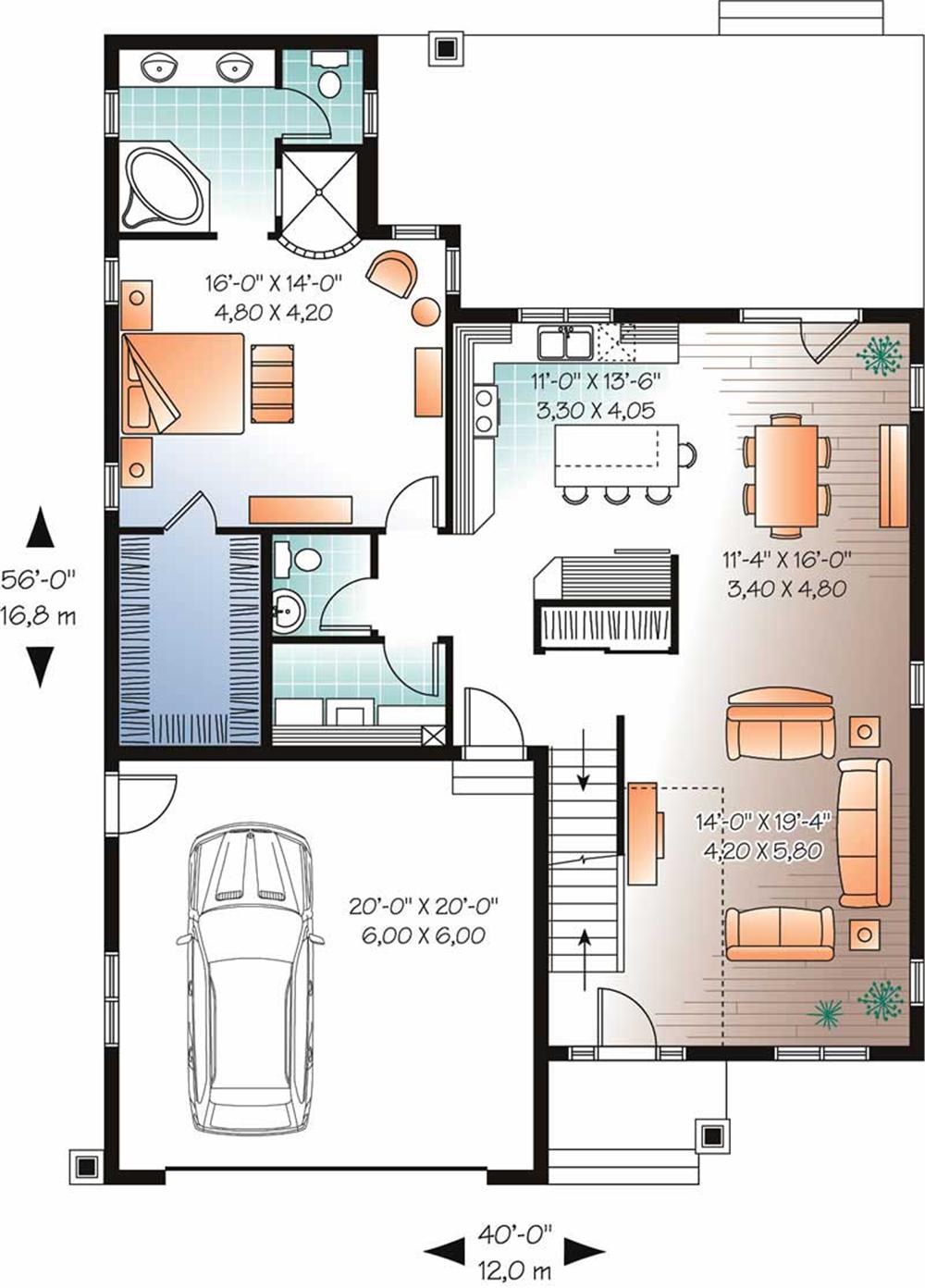 Home Plan DD-3608 First Floor