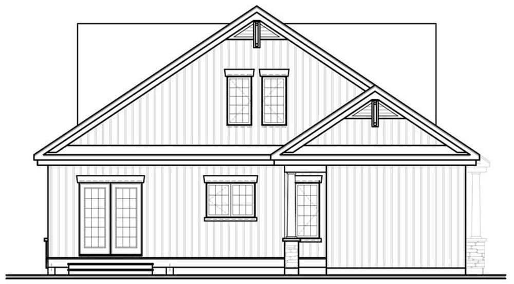 homeplan dd-3608 rear elevation
