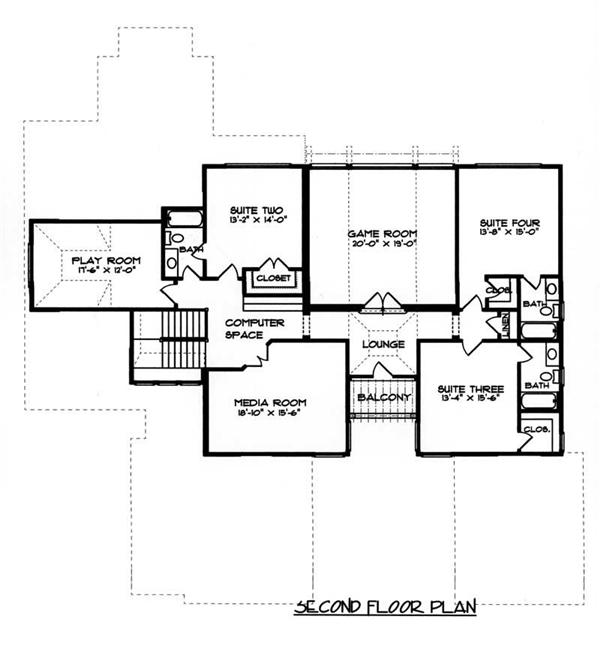 House Plan EDG-5185 Second Floor Plan