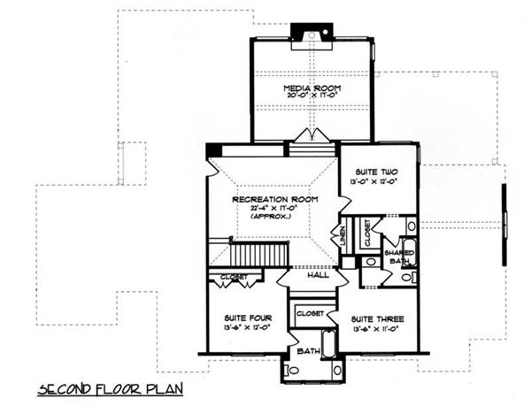 House Plan EDG-4334 Second Floor Plan