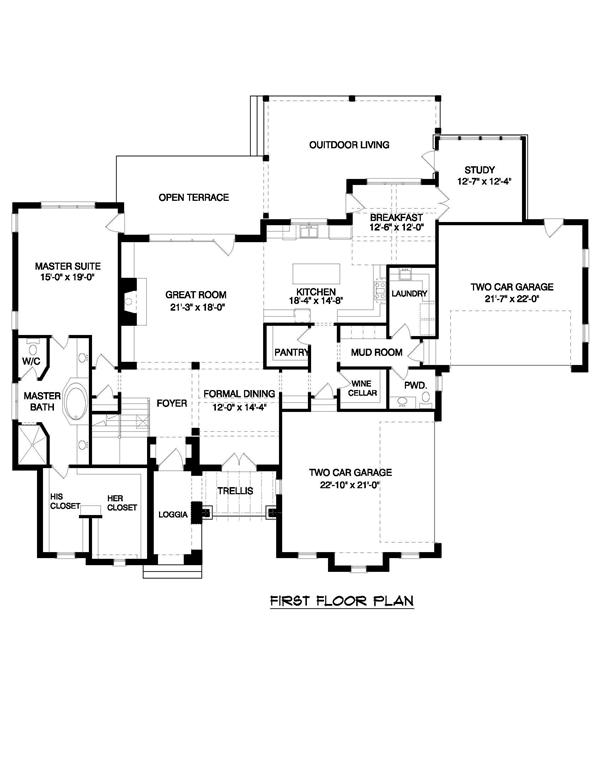 Floor Plan First Story for these house plans.