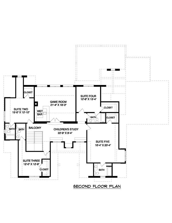 Floor Plan Second Story for these European house plans.