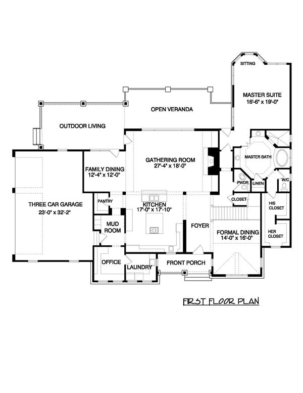 Floor Plan First Story for these European house plans.