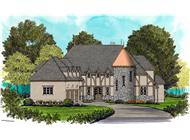 French houseplans EDG-4926 color elevation.
