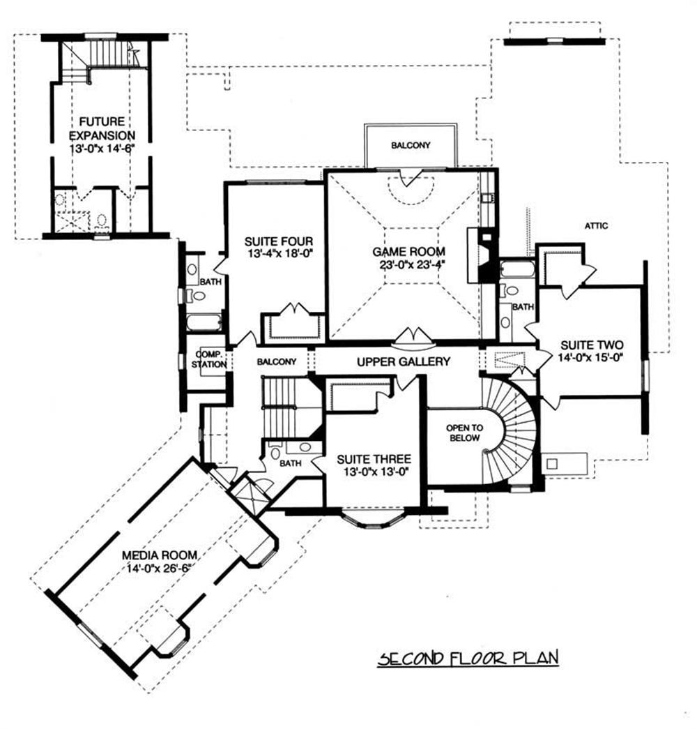 House Plan EDG-5796 Second Floor Plan