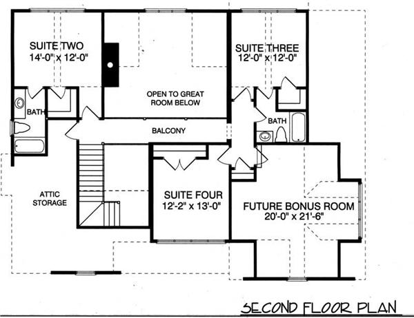 House Plan Rustic Cottage Second Floor Plan
