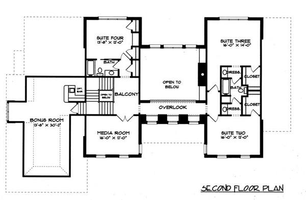 House Plan EDG-4574 Second Floor Plan