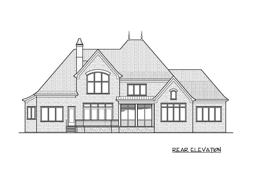 Home Plan Rear Elevation for these luxury home plans.