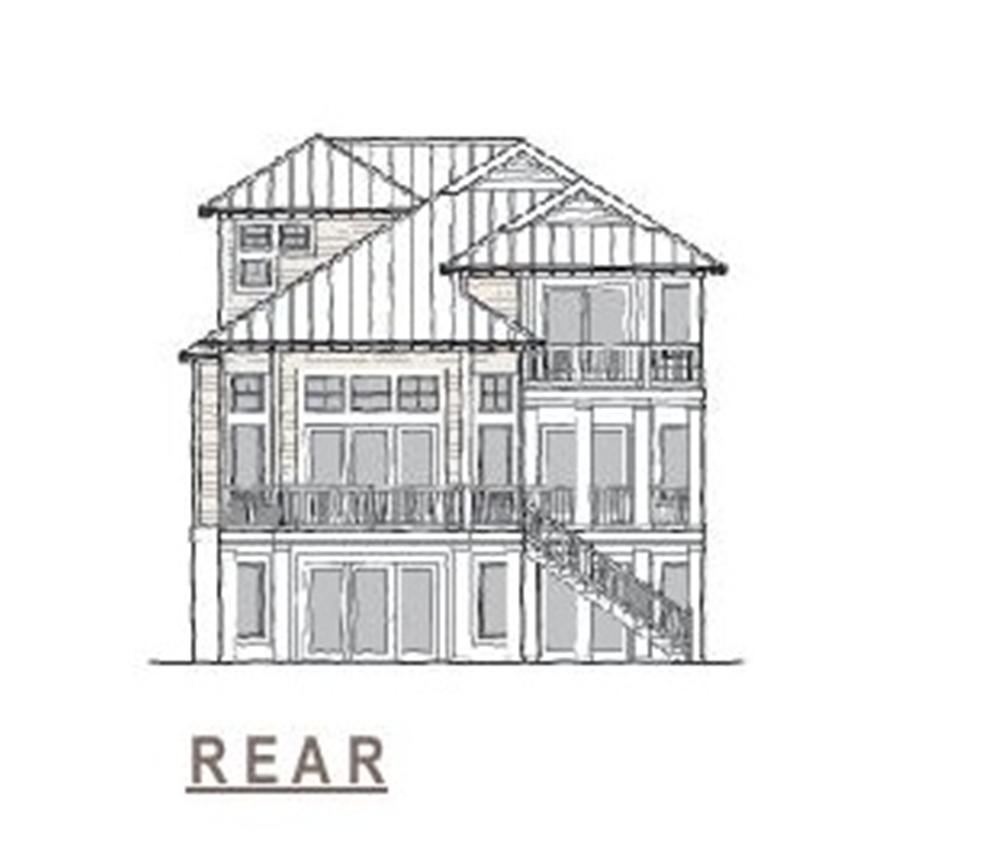 130-1063 house plan rear elevation