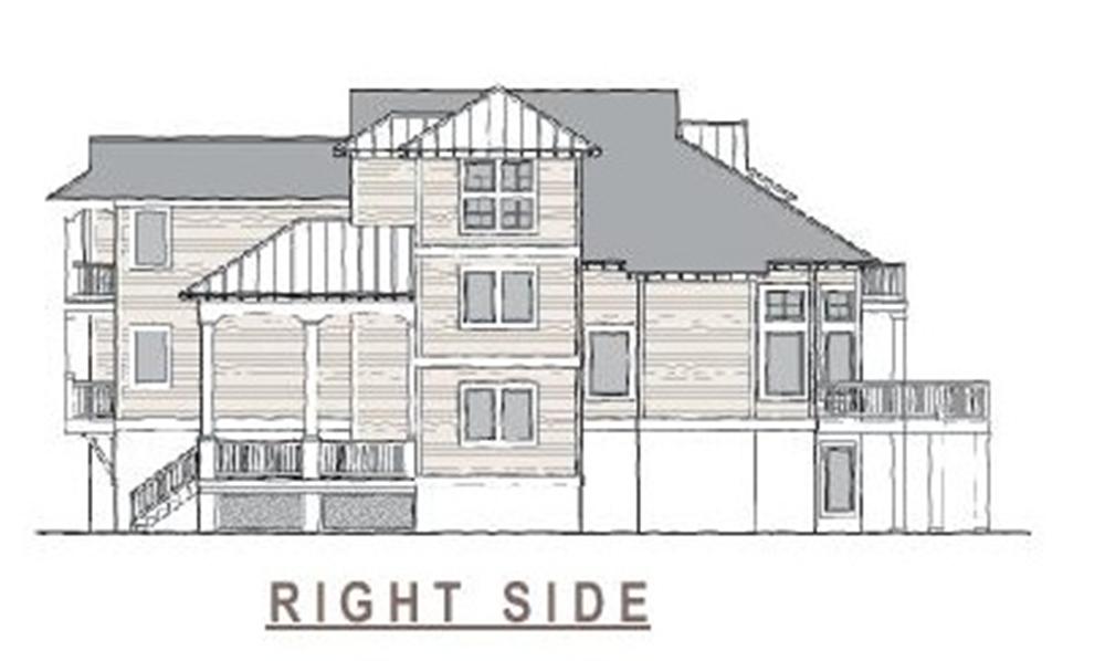 130-1063 house plan right elevation