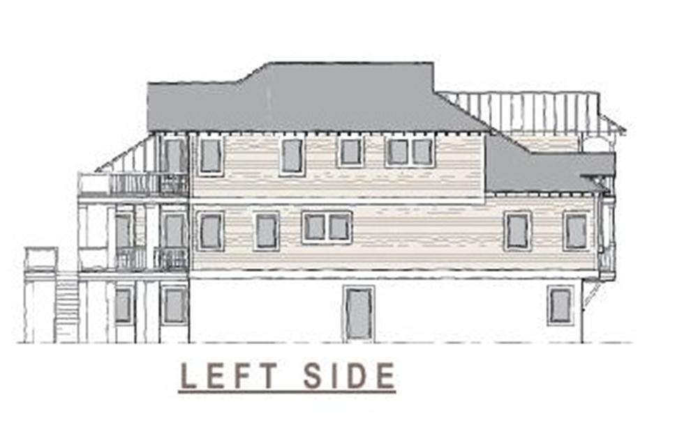 130-1063 home plan left elevation